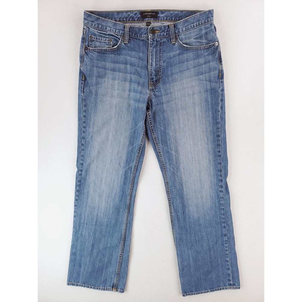 Banana Republic Jeans Mens 33x32 Blue Relaxed‎ Fit Denim Straight Leg Cotton